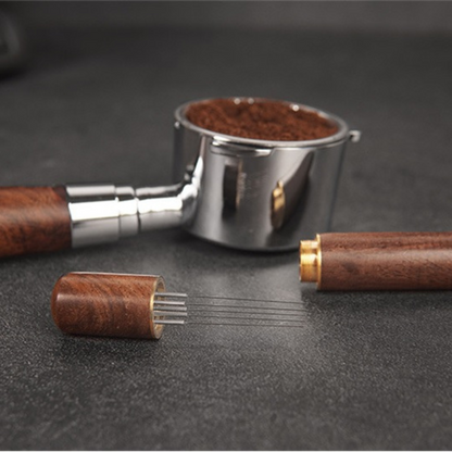 Espresso Coffee Stirrer WDT Tool Needle Distributor Tamper - Stainless Steel & Wood