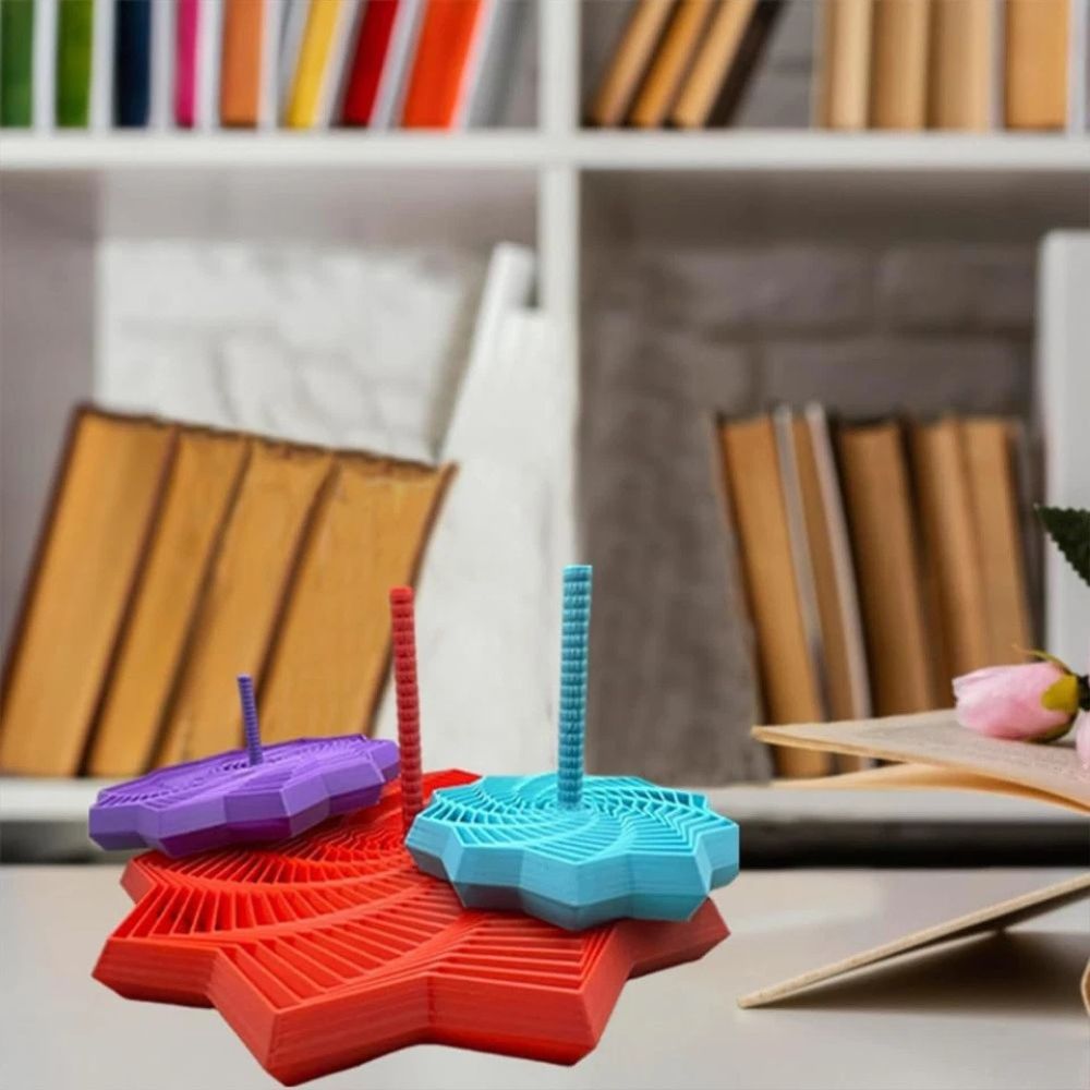 Expanded Sensory Fidget Star Toys 3D Printed Anti Stress Handle Fractal Hexagon