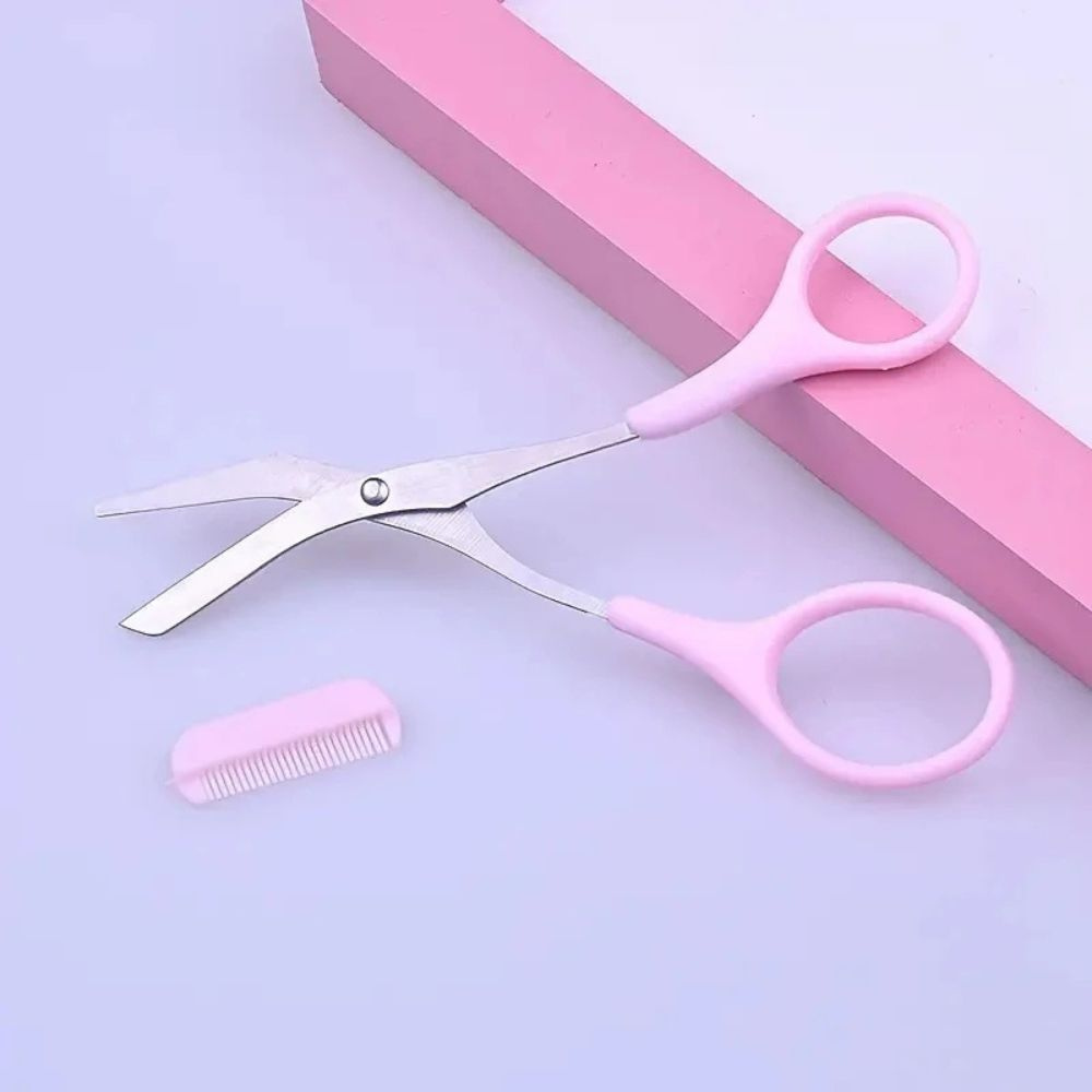 Eyebrow Trimmer Scissor Comb Trimming Hair Grooming Cutter Eyelash Tool