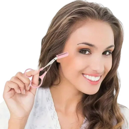 Eyebrow Trimmer Scissor Comb Trimming Hair Grooming Cutter Eyelash Tool