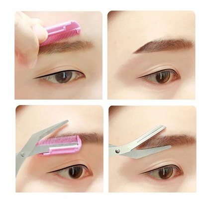 Eyebrow Trimmer Scissor Comb Trimming Hair Grooming Cutter Eyelash Tool