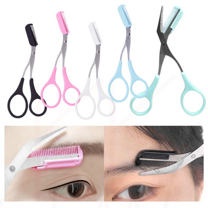 Eyebrow Trimmer Scissor Comb Trimming Hair Grooming Cutter Eyelash Tool