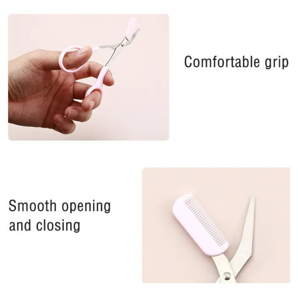 Eyebrow Trimmer Scissor Comb Trimming Hair Grooming Cutter Eyelash Tool