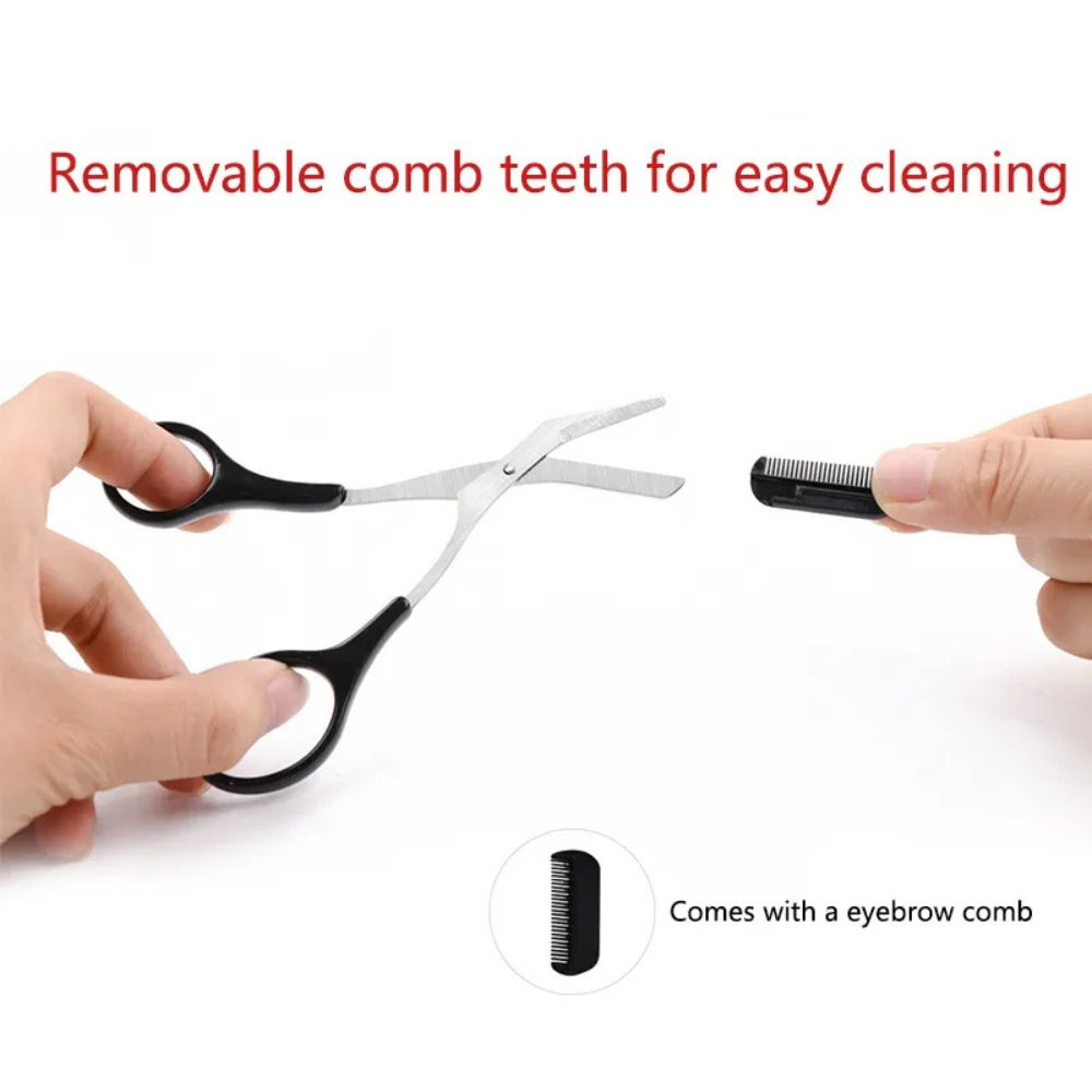 Eyebrow Trimmer Scissor Comb Trimming Hair Grooming Cutter Eyelash Tool