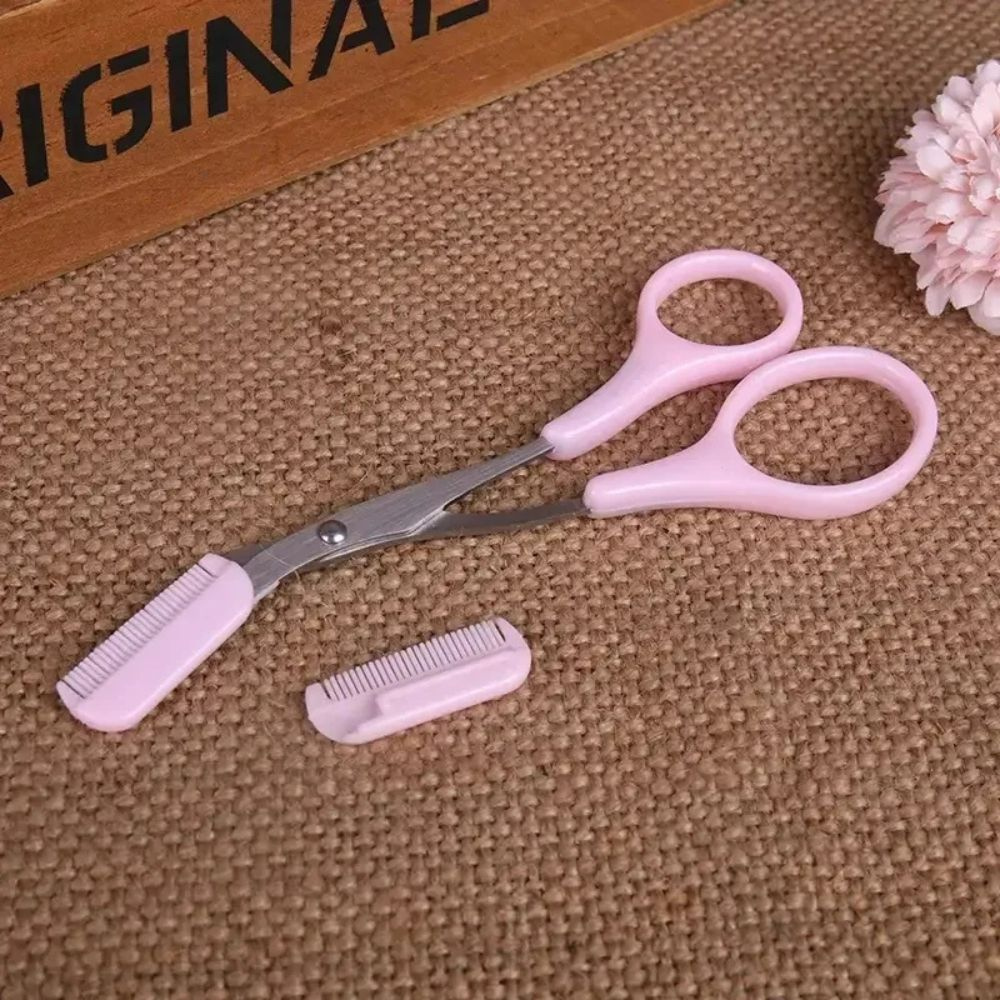 Eyebrow Trimmer Scissor Comb Trimming Hair Grooming Cutter Eyelash Tool