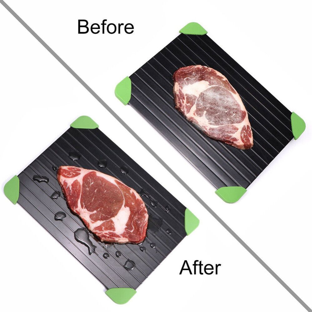 Fast Thawing Frozen Meat Magic Metal Plate Large Defrosting Tray Kitchen Thaw