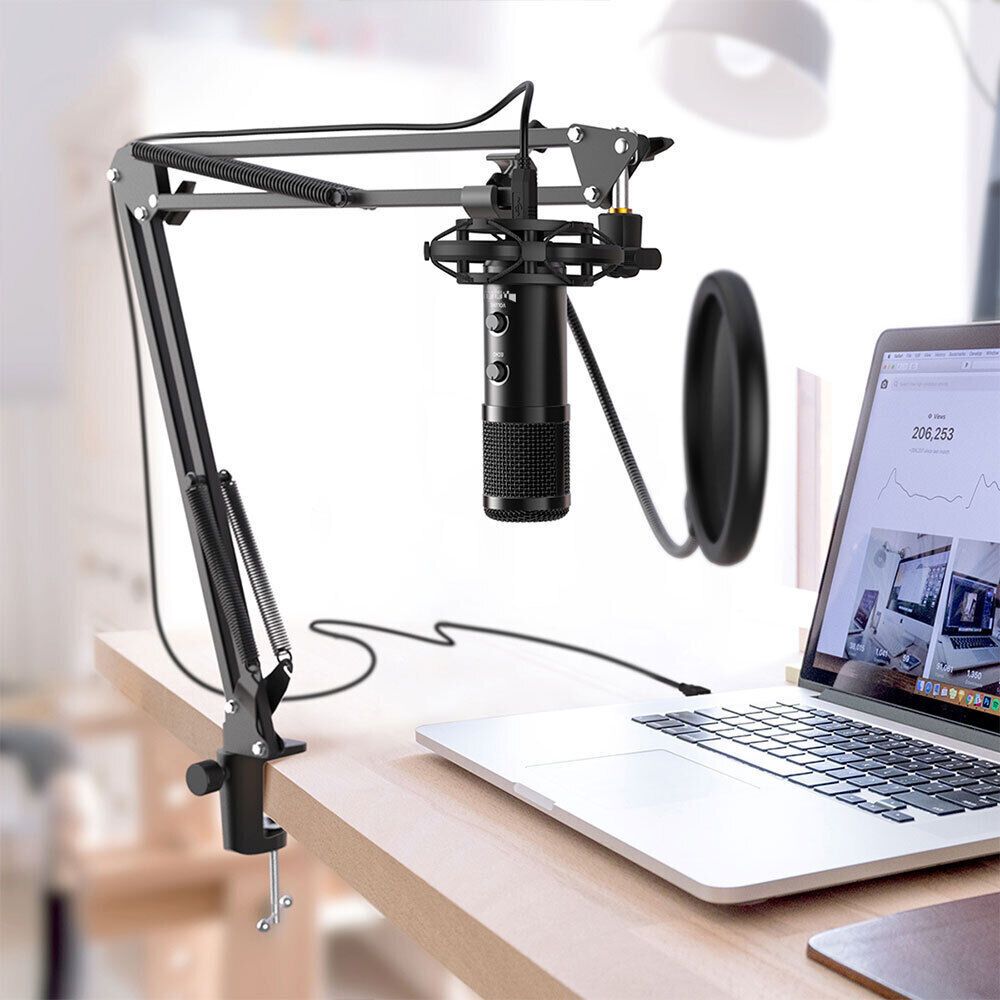 Fifine USB Desk Arm Studio Condenser Microphone Gaming Broadcast Voice Podcast