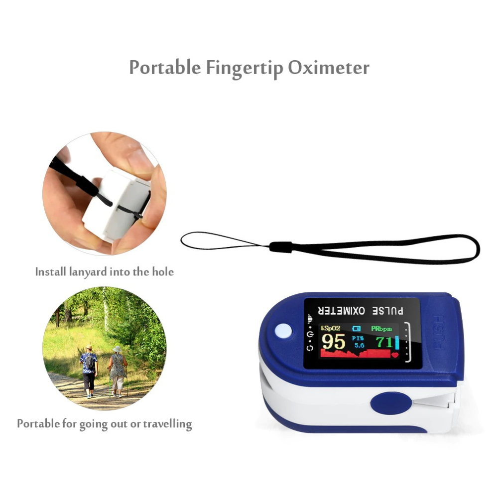 Finger Pulse Oximeter - Blood Oxygen Saturation & Heart Rate Monitor