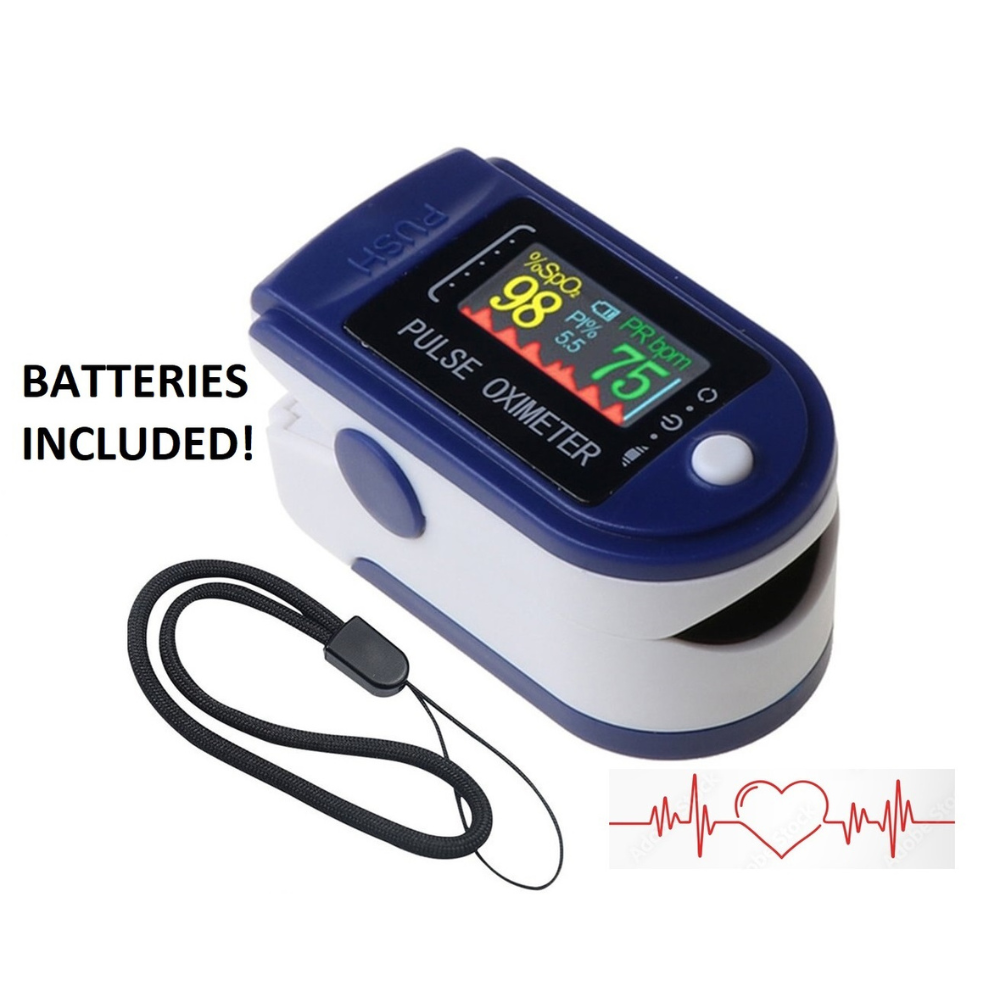 Finger Pulse Oximeter - Blood Oxygen Saturation & Heart Rate Monitor