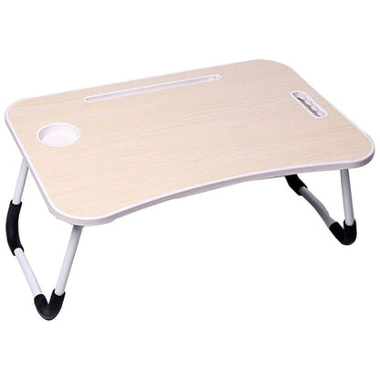 Foldable Laptop Bed Table Lap Standing Desk with Cup Slot for Indoor/Picnic Tray