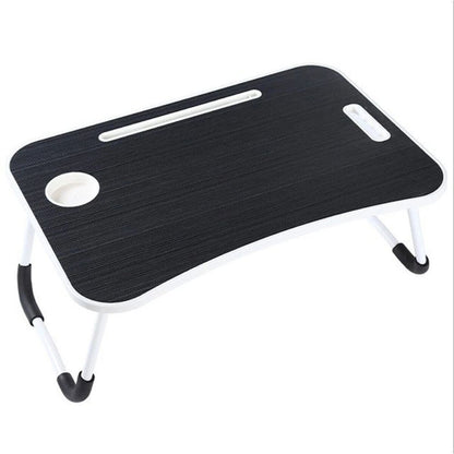 Foldable Laptop Bed Table Lap Standing Desk with Cup Slot for Indoor/Picnic Tray