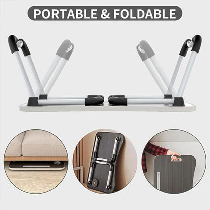 Foldable Laptop Bed Table Lap Standing Desk with Cup Slot for Indoor/Picnic Tray