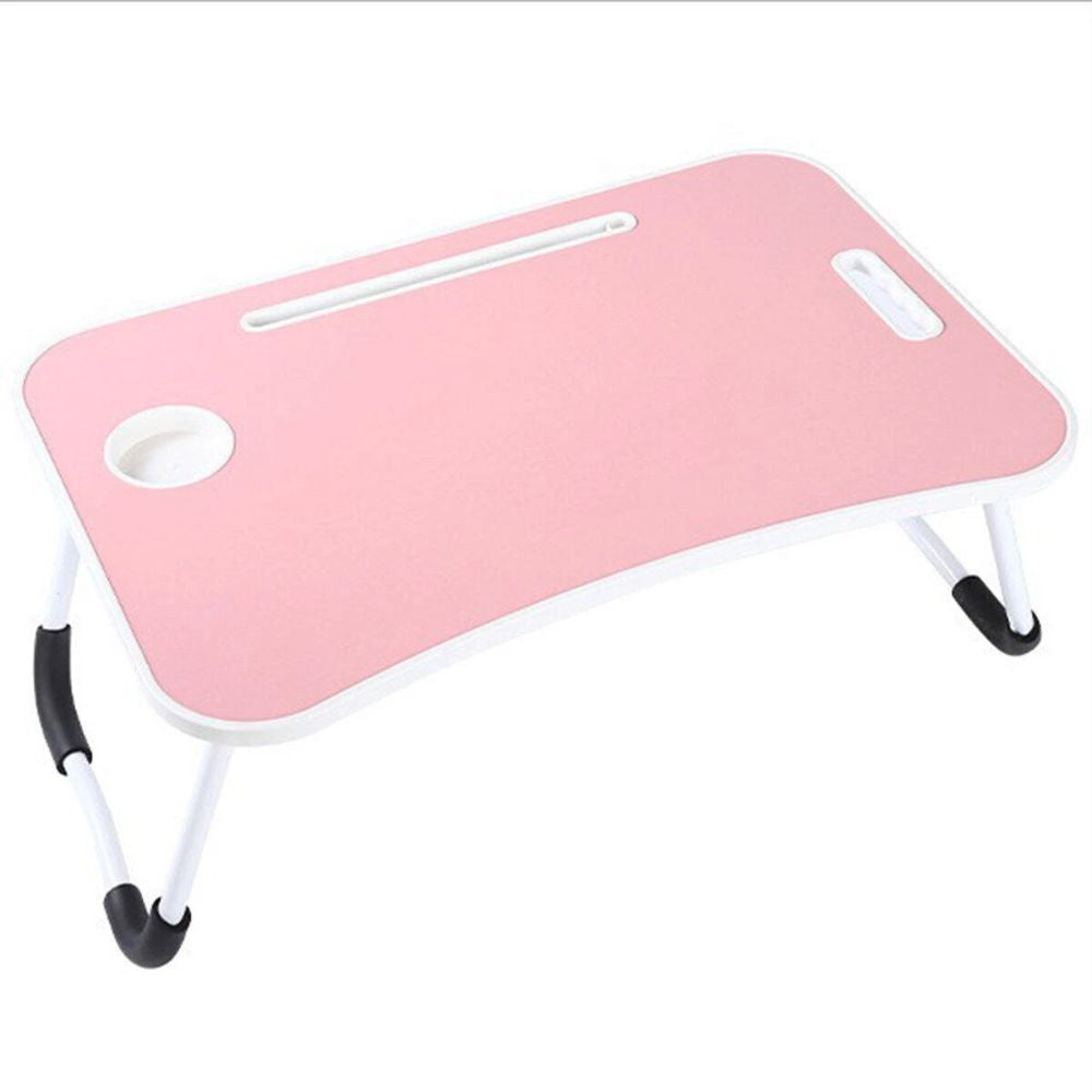 Foldable Laptop Bed Table Lap Standing Desk with Cup Slot for Indoor/Picnic Tray