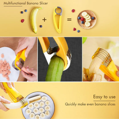 Fruits Salad Cereal Banana Slicer Easy Cut Kitchen  Gherkin Cucumber Split Cutter