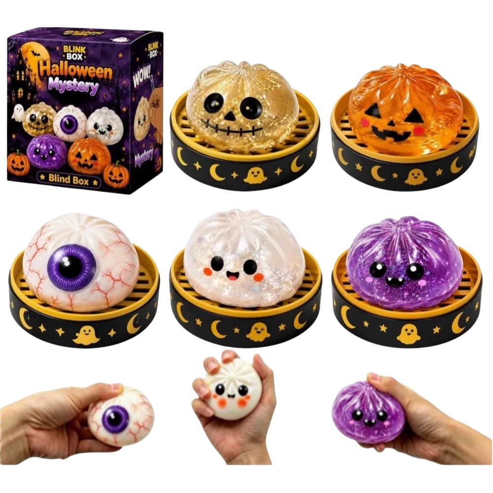 Halloween squishy slow rising stress toys in ghost, pumpkin and skull designs