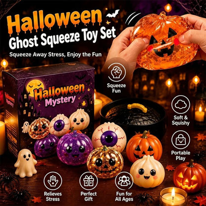 Halloween squishy toys grouped together for a party display