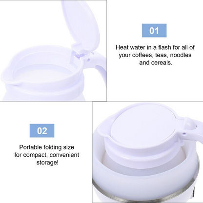 Handheld Mini Electric Silicone Foldable & Portable 600ml Travel Water Kettle