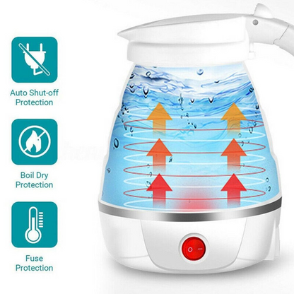 Handheld Mini Electric Silicone Foldable & Portable 600ml Travel Water Kettle