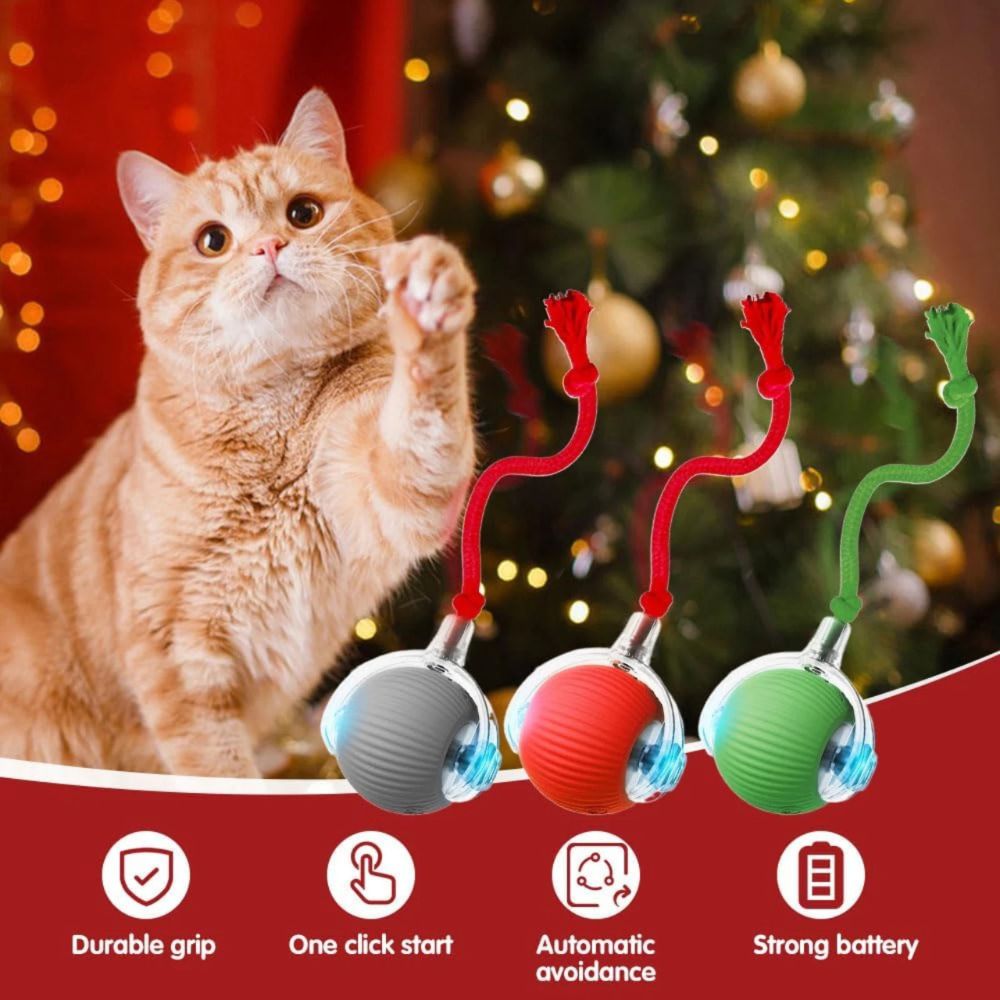 Interactive Dog & Cat Toy Rechargeable Rolling Ball with Fake Tail Pet Fun