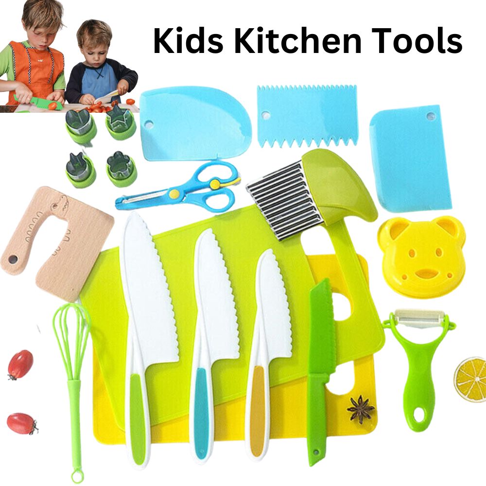 Kids Kitchen Tools Safe Knives Set Perfect for Picnics Real-Toddler Montessori