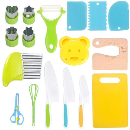 Kids Kitchen Tools Safe Knives Set Perfect for Picnics Real-Toddler Montessori