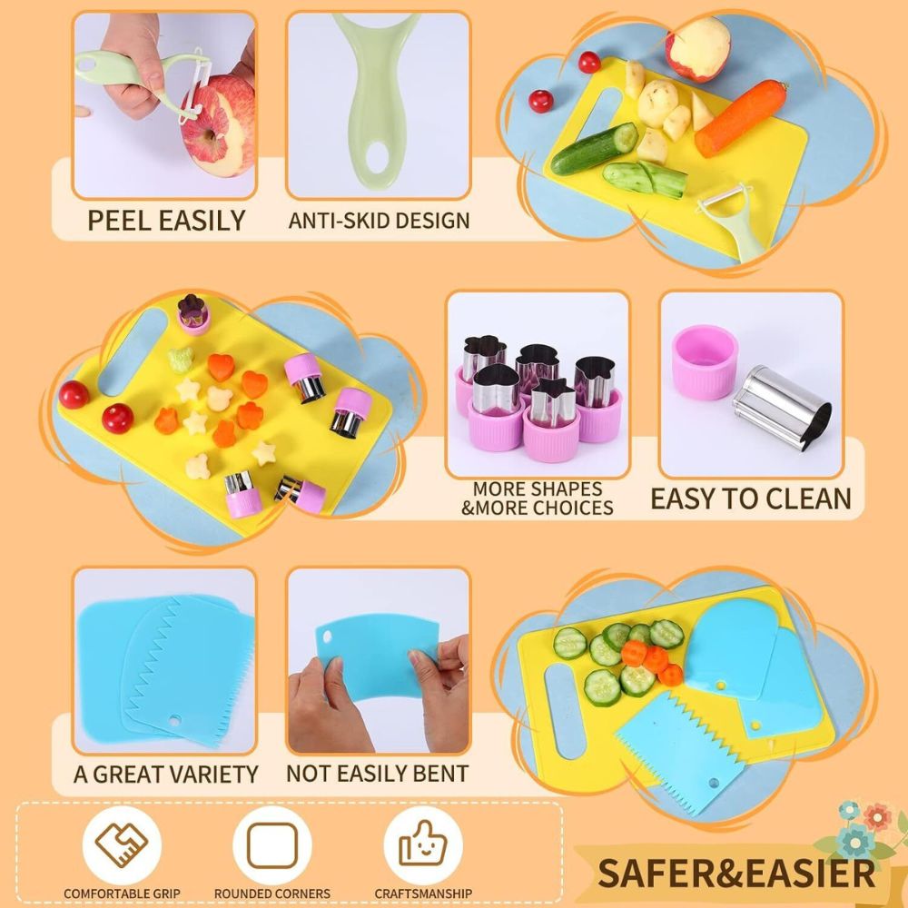 Kids Kitchen Tools Safe Knives Set Perfect for Picnics Real-Toddler Montessori