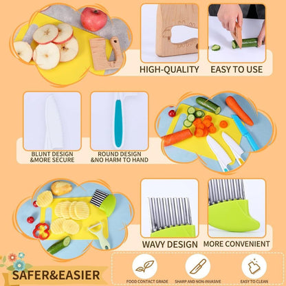 Kids Kitchen Tools Safe Knives Set Perfect for Picnics Real-Toddler Montessori