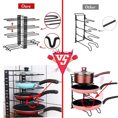 Kitchen Storage Rack Cookware Organiser Pot Lid Frying Pan Pantry Holder Shelves