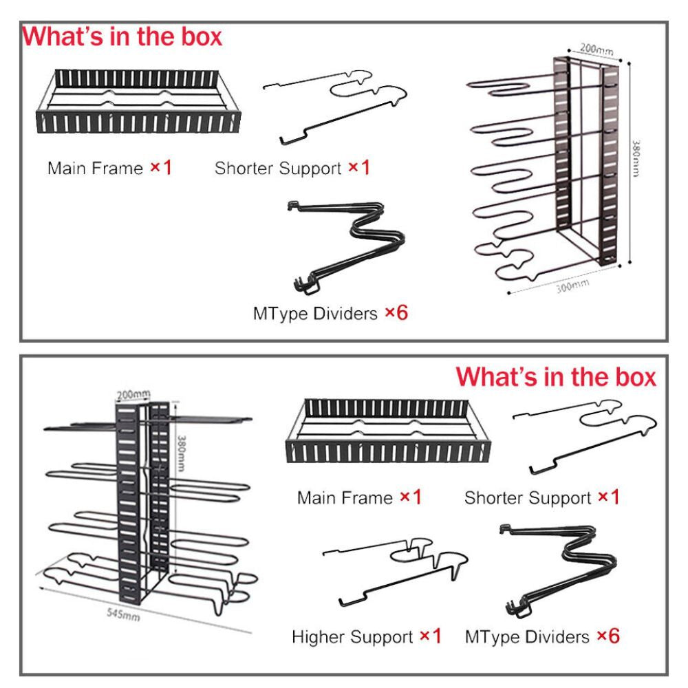 Kitchen Storage Rack Cookware Organiser Pot Lid Frying Pan Pantry Holder Shelves