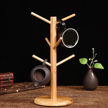 Kitchen Wooden Tree Rack Mug Stand Coffee Tea Cup Holder Storage Rack Hanger Home
