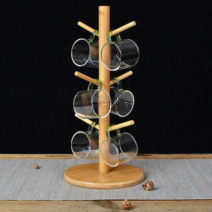 Kitchen Wooden Tree Rack Mug Stand Coffee Tea Cup Holder Storage Rack Hanger Home