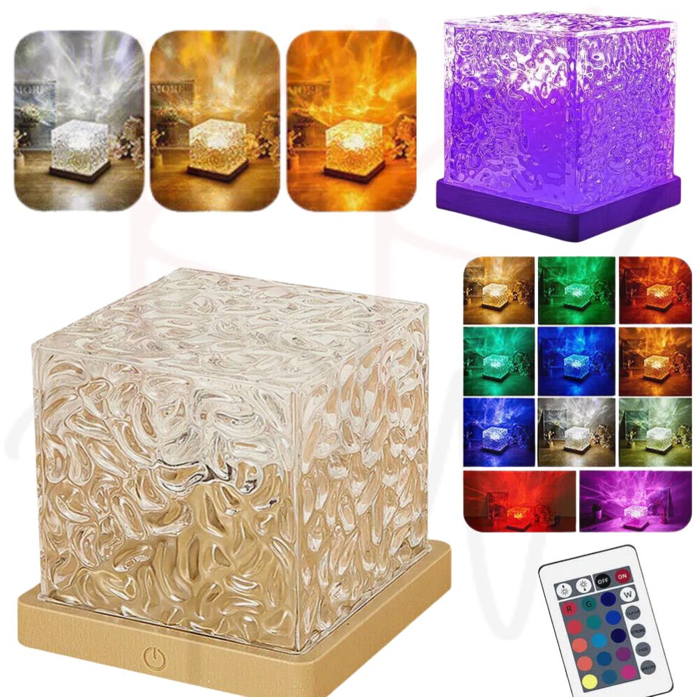 LED Galaxy Projector Light Ocean Wave Night Light Sensory Crystal Lamp for Bedroom