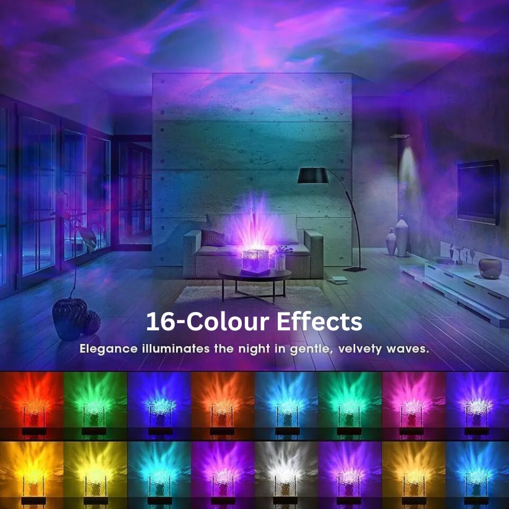 LED Galaxy Projector Light Ocean Wave Night Light Sensory Crystal Lamp for Bedroom