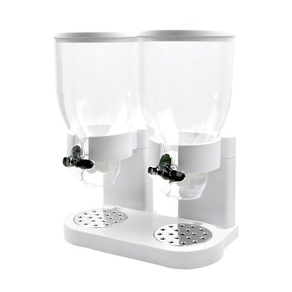 Large Double Cereal Dispenser  Kitchen Container Tank Dry Food Snack Canister