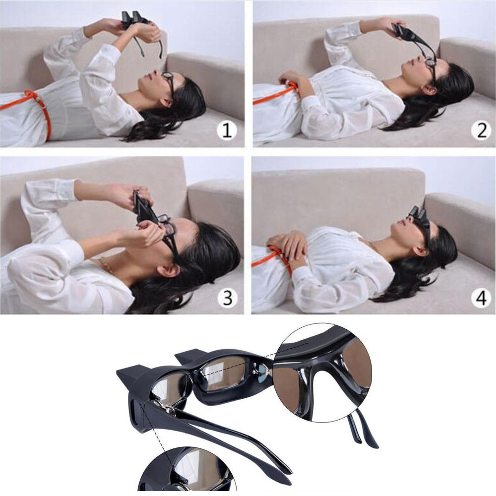 Lazy Glasses On Bed Lie Periscope Creative View Horizontal Reading Watching TV HG