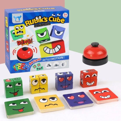 Magic Face Changing Cube Expression Game Puzzle Building Block Matching Toys