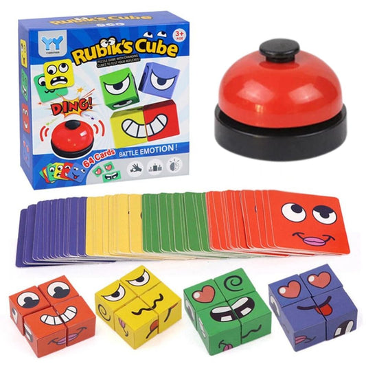Magic Face Changing Cube Expression Game Puzzle Building Block Matching Toys
