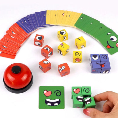 Magic Face Changing Cube Expression Game Puzzle Building Block Matching Toys