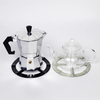 Moka Pot Holder Coffee Stand Shelf Stovetop Simmer Ring Support Tool Reducer