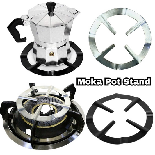 Moka Pot Holder Coffee Stand Shelf Stovetop Simmer Ring Support Tool Reducer