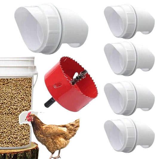 Chicken Feeder Poultry Pro Feeder DIY Port PVC Gravity Fed