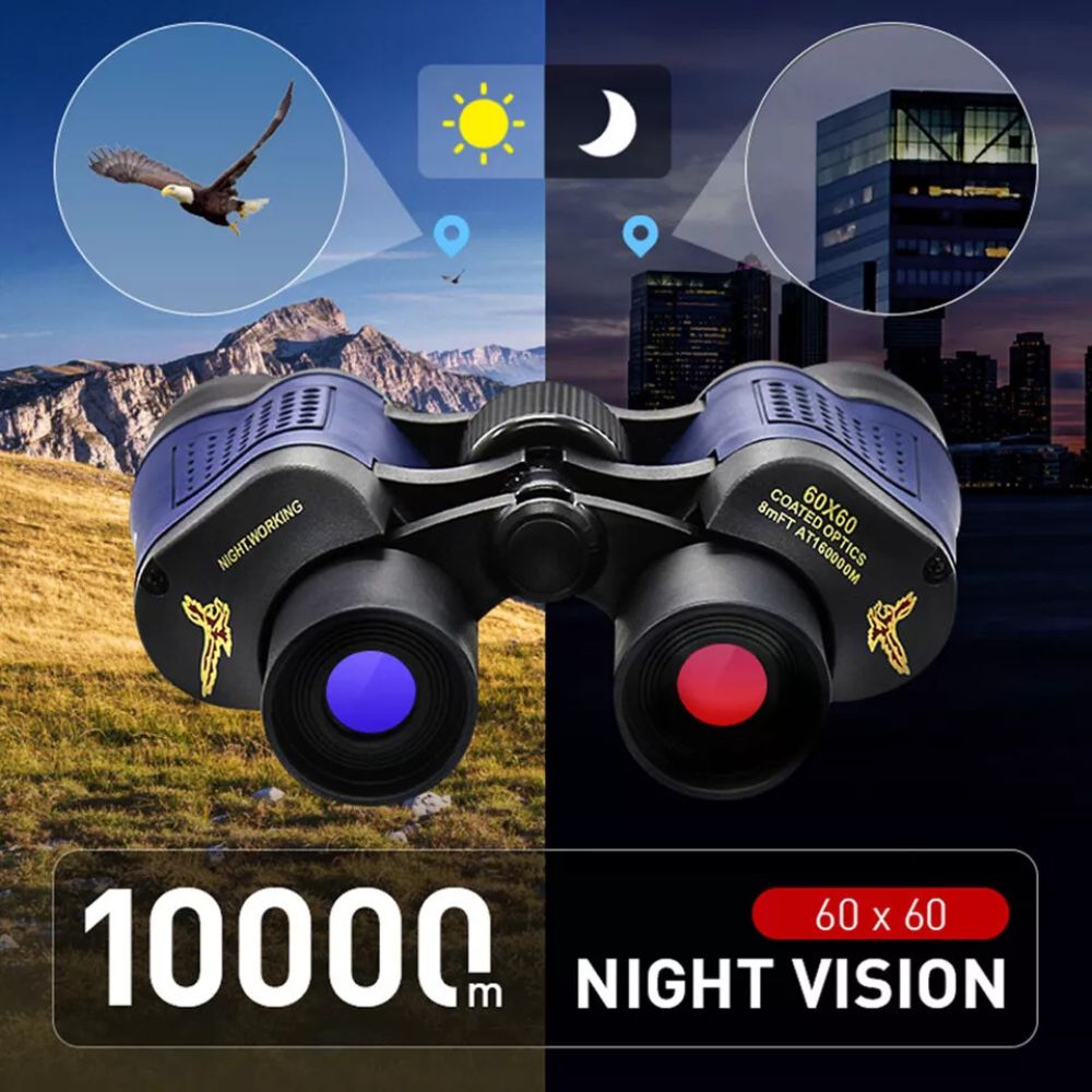 60X60 HD Day/Night Vision Binoculars Outdoor 3000M Telescope for Hunting Travel