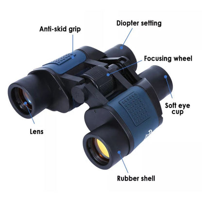 60X60 HD Day/Night Vision Binoculars Outdoor 3000M Telescope for Hunting Travel