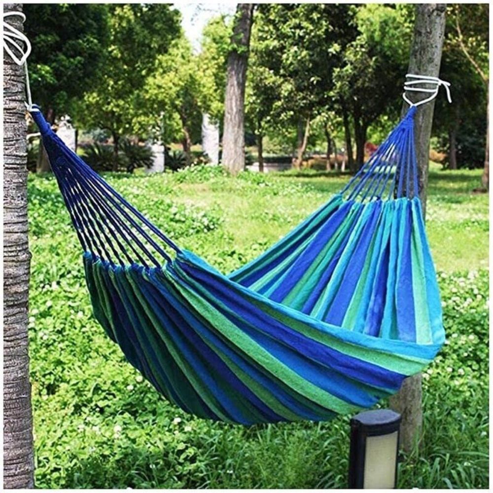 Outdoor Double Hammock Swinging Camping Hanging Travel Bed Tree Strap Hook