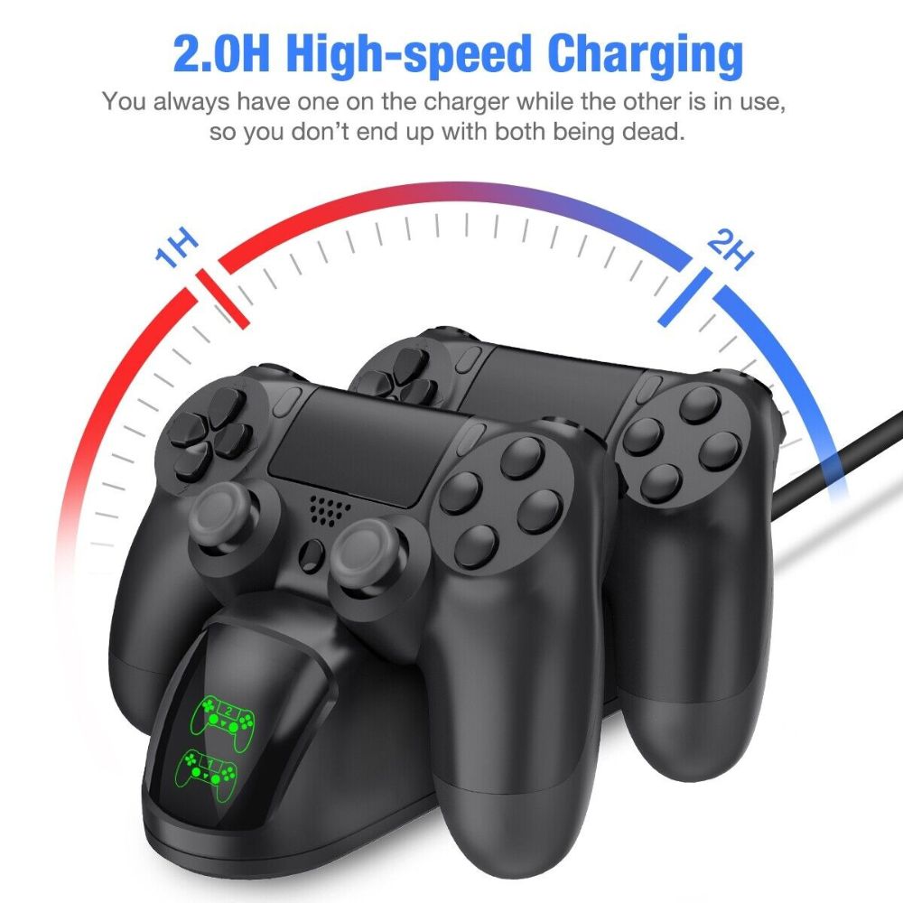 PS4 Controller Dual Fast Charger Dock Station PlayStation 4 Charging Stand