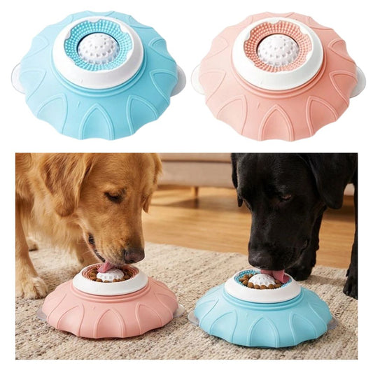 Pet Liquid Food Slow Feeder Licking Dispenser, Rolling Ball-in Lick Bowl Anti-Slip