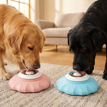 Pet Liquid Food Slow Feeder Licking Dispenser, Rolling Ball-in Lick Bowl Anti-Slip