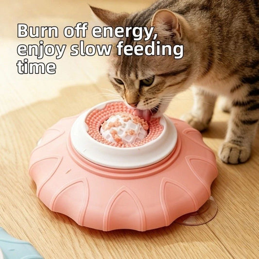 Pet Liquid Food Slow Feeder Licking Dispenser, Rolling Ball-in Lick Bowl Anti-Slip