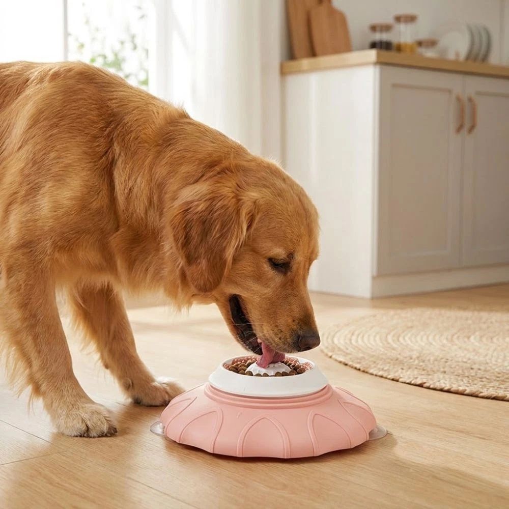 Pet Liquid Food Slow Feeder Licking Dispenser, Rolling Ball-in Lick Bowl Anti-Slip