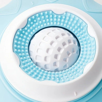 Pet Liquid Food Slow Feeder Licking Dispenser, Rolling Ball-in Lick Bowl Anti-Slip